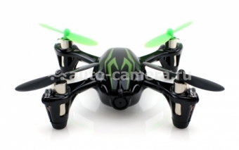 Радиоуправляемый квадрокоптер с видеокамерой Hubsan X4 H107С, цвет Black/Green